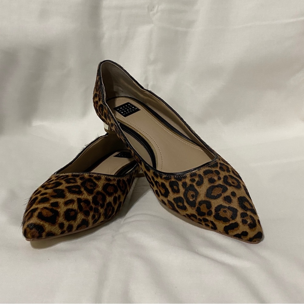White House Black Market Gold heeled flats